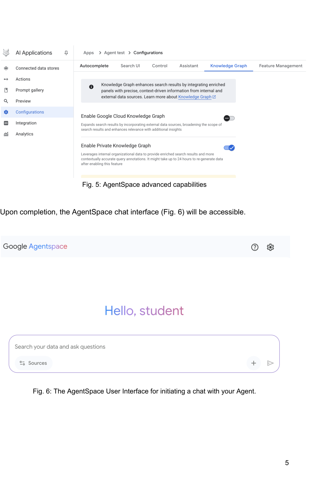 Fig. 6: The AgentSpace User Interface for initiating a chat with your Agent.